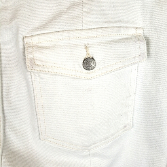We The Free Winter White Fringed Hem Straight leg Jeans Sz 30 - Picture 8 of 15